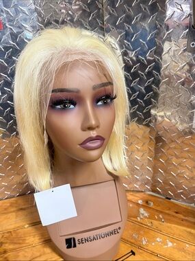 100% human hair 613 blonde 13x4 bob lace 10”